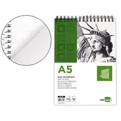 Material BLOC DIBUJO LPP ESBOZOS ESPIRAL A5 148X210MM 100 HJ 90G/M2 SIN RECUADRO DL10 77159 77159
