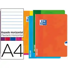 LIBRETA ESCOLAR OXFORD OPENFLEX TAPA FLEXIBLE OPTIK PAPER 48 HJ A4 RAYADO HORIZONTAL 100105791 77238