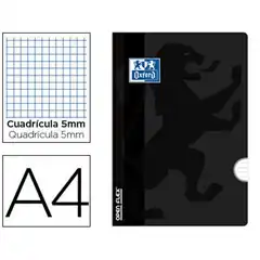 LIBRETA ESCOLAR OXFORD OPENFLEX TAPA FLEXIBLE OPTIK PAPER 48 HJ A4 CUADRO 5 MM COLOR NEGRO 100105795 77241
