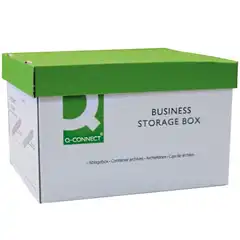 Material CAJON Q-CONNECT CARTON P/ 3 CAJAS ARCHIVO DEFINITIVO A4 LOMO DE 100 MM MONTAJE MANUAL MEDIDAS INTERIOR 77401