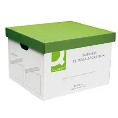 Material CAJON Q-CONNECT CARTON P/ 4 CAJAS ARCHIVO DEFINITIVO Fº MONTAJE AUTOMATICO MEDIDAS INTERIOR 295X383 77403