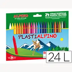 LAPICES CERA PLASTIALPINO CAJA DE 24 COLORES 77542