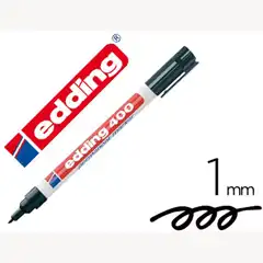 ROTULADOR EDDING MARCADOR PERMANENTE 400 NEGRO PUNTA REDONDA 1 MM 77558