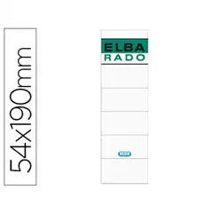 ETIQUETAS ADHESIVAS ELBA LOMERA COLOR BLANCO 54 X 190 MM PACK DE 10 UNIDADES 77589