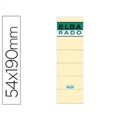 ETIQUETAS ADHESIVAS ELBA LOMERA COLOR HUESO 54 X 190 MM PACK DE 10 UNIDADES 77590
