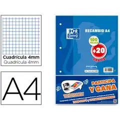 RECAMBIO OXFORD A4 90GR 120HJ 4X4 4 TALADROS 400058179 77771