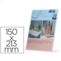 EXPOSITOR SOBREMESA Q-CONNECT CON FORMA DE L METACRILATO TAMAÑO 150X213 MM 77877
