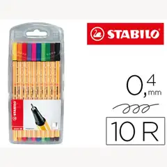 ROTULADOR STABILO PUNTA DE FIBRA POINT 88 ESTUCHE DE 10 COLORES SURTIDOS 8810 78049