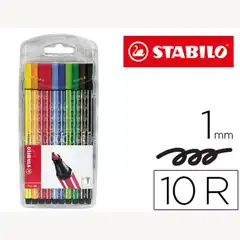 ROTULADOR STABILO ACUARELABLE PEN 68 ESTUCHE DE 10 COLORES SURTIDOS 6810/PL 78055