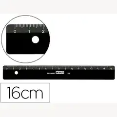 REGLA MOR 16 CM PLASTICO NEGRA 78065