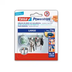 TIRA AUTOADHESIVA TESA DOBLE CARA POWERSTRING TRANSPARENTE SUJECION HASTA 2 KG BLISTER DE 10 UNIDADES 78068