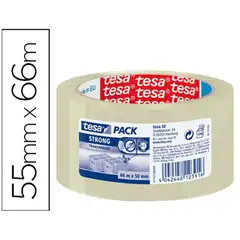 CINTA ADHESIVA TESA TRANSPARENTE STRONG 66 MT X 50 MM P/ EMBALAJE BAJO RUIDO 78072