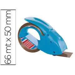 PORTARROLLO TESA EMBALAJE P/ ROLLOS DE 66 MT X 50 MM AZUL INCLUYE 1 ROLLO CINTA MARRON BAJO RUIDO 66 M 78081