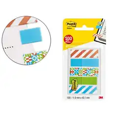 BANDERITAS SEPARADORAS POST-IT 684-GE05-EU DECORADAS PEQUEÑAS 11,9 X 43,20 MM BLISTER DE 100 UNIDADES 78149
