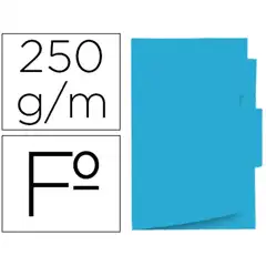 SUBCARPETA CARTULINA GIO Fº PESTAÑA CENTRAL 250 G/M2 AZUL 78159
