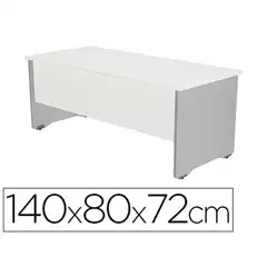 Material MESA OFICINA ROCADA SERIE WORK 140x80 CM ACABADO AB04 ALUMINIO/BLANCO 78205
