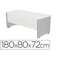MESA OFICINA ROCADA SERIE WORK 180x80 CM ACABADO AB04 ALUMINIO/BLANCO 78207