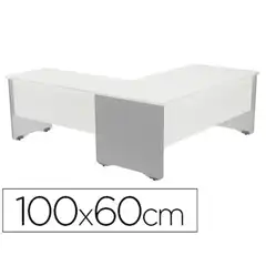 ALA P/ MESA ROCADA SERIE WORK 100x60 CM ACABADO AB04 ALUMINIO/BLANCO 78209