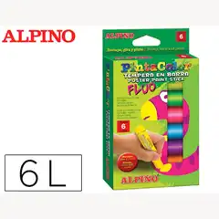 TEMPERA EN BARRA ALPINO PINTACOLOR CAJA DE 6 COLORES FLUOR SURTIDOS 78310