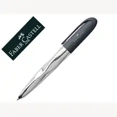 BOLIGRAFO FABER CASTELL N ICE PEN ERGONOMICO CUERPO CROMADO BRILLANTE/ANTRACITA TINTA COLOR NEGRO 78313