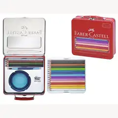 MALETIN ESCOLAR FABER-CASTELL-CASTELL JUMBO GRIP METALICO ASA Y CIERRE COLOR ROJO 200X240X67 MM 78315