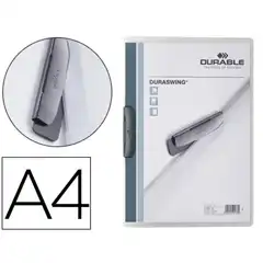 Material CARPETA DURABLE DURASWING DOSSIER PINZA LATERAL GIRATORIA PP A4 GRAFITO 30 HJ 78340