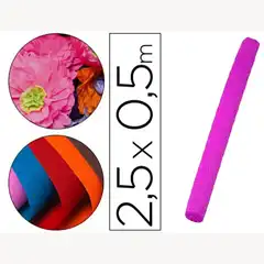 PAPEL CRESPON LPP 50 CM X 2,5 M 34G/M2 ROSA FLUORESCENTE 78485