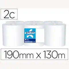 Material PAPEL SECAMANOS AMOOS 2 CAPAS 190 MM X 130 MT PAQ. DE 6 ROLLOS 78532