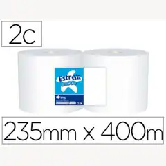 Material PAPEL SECAMANOS INDUSTRIAL AMOOS 2 CAPAS 235 MM X 400 MT PAQ. 2 ROLLOS J624012 78534