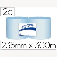 Material PAPEL SECAMANOS INDUSTRIAL AMOOS 2 CAPAS 235MM X 300MT COLOR AZUL PAQ. 2 ROLLOS J613001 78535