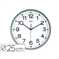 Material RELOJ CEP DE PARED MAGNETICO OFICINA REDONDO 25 CM DE DIAMETRO COLOR BLANCO ESFERA CROMADA DIGITOS NEGRO 78558