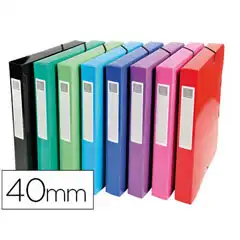 CARPETA PROYECTOS CARTON COMPACTO EXACOMPTA A4 LOMO 40 MM 600 G/M2 COLORES SURTIDOS 78604