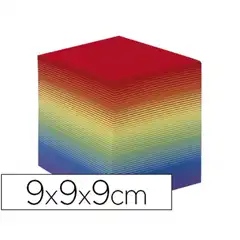 TACO PAPEL QUO VADIS ENCOLADO COLORES ARCO IRIS 680 HJ 100% RECICLADO 90 G/M2 90X90X90 MM 78605