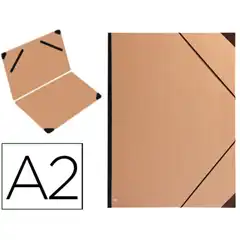 Material CARPETA PLANOS CLAIREFONTAINE DIN A2 CON GOMAS KRAFT MARRON VERJURADO 78608