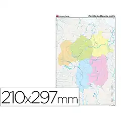 Material MAPA MUDO TEIDE COLOR A4 CASTILLA-LA MANCHA POLITICO 79430
