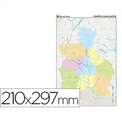 MAPA MUDO TEIDE COLOR A4 CASTILLA-LEON POLITICO 79432