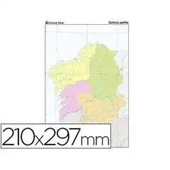 MAPA MUDO TEIDE COLOR A4 GALICIA POLITICO 79434