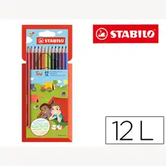 Material LAPICES DE COLORES STABILO TRIO SLIM CAJA DE 12 COLORES 79643