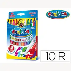 ROTULADOR CARIOCA MAGIC BORRABLE CAJA DE 10 COLORES 79737