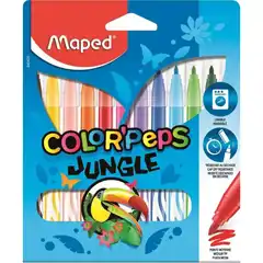 ROTULADORES COLOR PEPS JUNGLE ESTUCHE DE 12 UDS MAPED (845420)