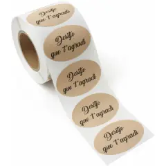 Material ETIQUETAS ADHESIVAS KRAFT DESITJO QUE T´AGRADI 100 UDS OVALES  5x3cm 55121600
