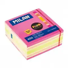 Material CUBO NOTAS ADHESIVAS 76X76MM FLUO NEON 400HJ MILAN (415508400)