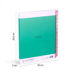 CUADERNO A4 CON ESPIRAL TAPA DURA 80HJ LISO 95GR VERDE MILAN 57041E80GR