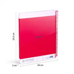 CUADERNO A4 CON ESPIRAL TAPA DURA 80HJ LISO 95GR ROSA MILAN 57041E80P