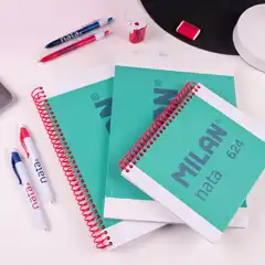 CUADERNO A4 CON ESPIRAL TAPA DURA 80HJ CUADRO 5X5 95GR VERDE MILAN 57043E80GR CUADERNO A4 CON ESPIRAL TAPA DURA 80HJ CUADRO 5X5 95GR VERDE MILAN 57043E80GR