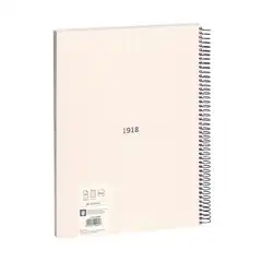 CUADERNO A4 CON ESPIRAL TAPA DURA 80HJ CUADRO 5X5 95GR BEIGE MILAN 57143E80BG