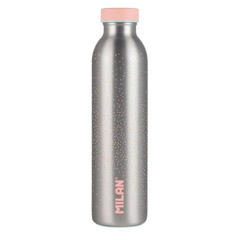 BOTELLA ISOTERMICA ACERO INOXIDABLE 590ML SILVER ROSA MILAN 6403020SL