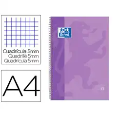 CUADERNO ESPIRAL MICROPERFORADO TAPA EXTRADURA A4 80HJ 90GR LILA 100430201 50357