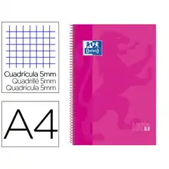 CUADERNO ESPIRAL MICROPERFORADO TAPA EXTRADURA A4 80HJ 90GR FUCSIA OXFORD (100430270)