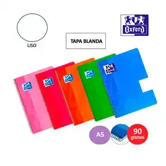 CUADERNO ESPIRAL OXFORD TAPA CARTON CUARTO 80 HOJAS LISO 100430601
